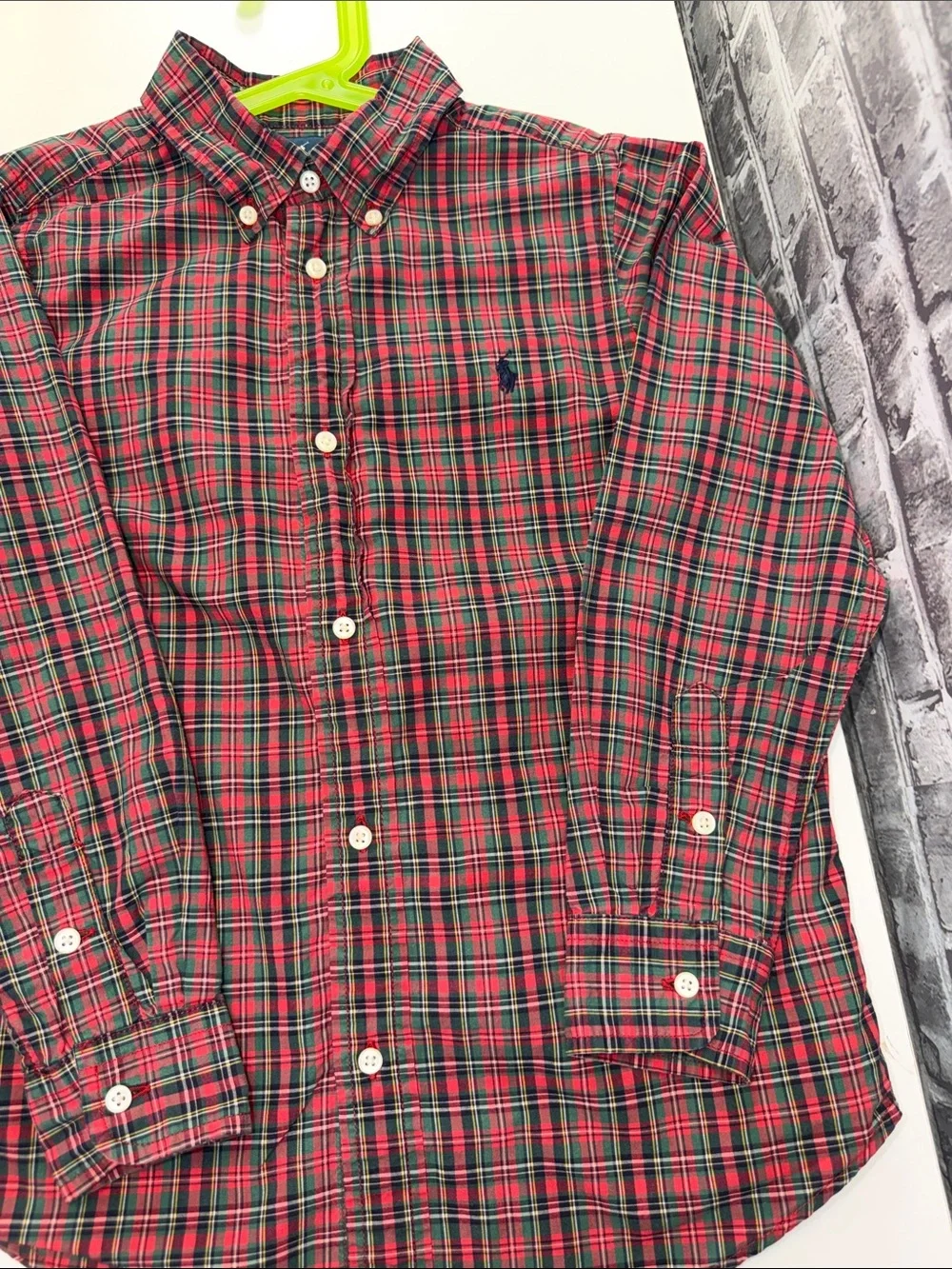 Ralph Lauren Red & Green Plaid Button-Down Shirt